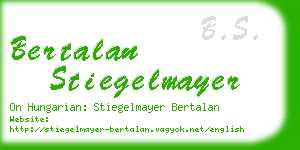 bertalan stiegelmayer business card